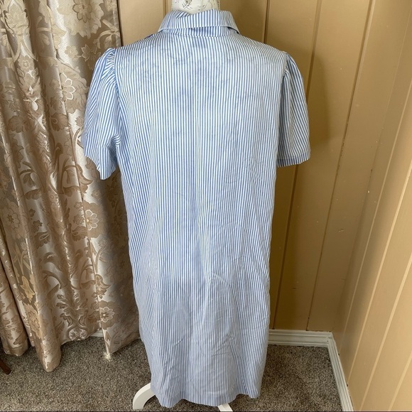 Komar Vintage Blue Duster Robe House Dress Lounge MuMu Pearl Snap Buttons Medium - Picture 2 of 3